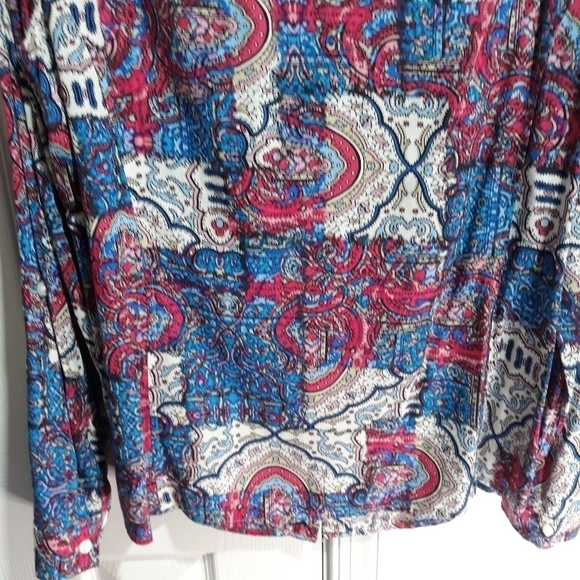 Jones New York sport multicolor button  Long-Sleeve collared shirt size Large - Picture 9 of 12